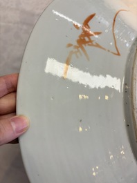 A large Chinese famille rose '100 boys' dish, 19th C.