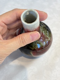 Three Chinese flamb&eacute;-glazed vases, 20th C.