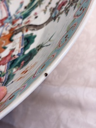 A large Chinese famille rose '100 boys' dish, 19th C.