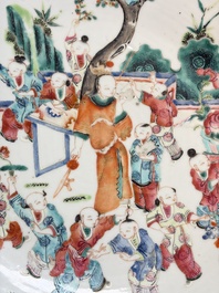 A large Chinese famille rose '100 boys' dish, 19th C.