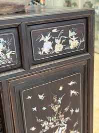 A fine Vietnamese mother-of-pearl-inlaid wooden cabinet, 19th C.