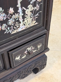 A fine Vietnamese mother-of-pearl-inlaid wooden cabinet, 19th C.