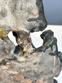 A large Chinese sancai-glazed Buddhist grotto with Guanyin and attendants, Ming