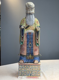 A large Chinese famille rose figure of Shoulao, 19th C.