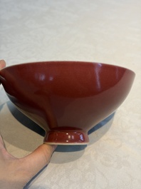 A Chinese copper-red-glazed 'Lianzi' bowl, Qianlong mark and of the period