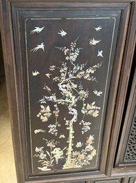 A fine Vietnamese mother-of-pearl-inlaid wooden cabinet, 19th C.