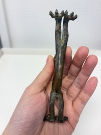 A rare Chinese gilt-bronze dragon, Tang