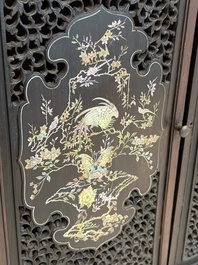 A fine Vietnamese mother-of-pearl-inlaid wooden cabinet, 19th C.