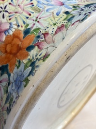 A large Chinese famille rose 'Millefleurs' baluster vase and cover, Yongzheng mark, Republic