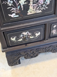A fine Vietnamese mother-of-pearl-inlaid wooden cabinet, 19th C.