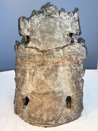 A large Chinese sancai-glazed Buddhist grotto with Guanyin and attendants, Ming