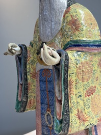 A large Chinese famille rose figure of Shoulao, 19th C.