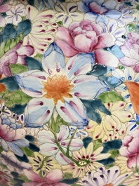 A large Chinese famille rose 'Millefleurs' baluster vase and cover, Yongzheng mark, Republic