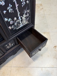 A fine Vietnamese mother-of-pearl-inlaid wooden cabinet, 19th C.