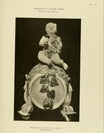 A massive polychrome Brussels faience 'Bacchus on a Barrel' fountain, 18th C.