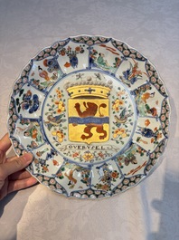 A Chinese famille verte armorial 'Provinces' dish with the arms of Overysel, Kangxi