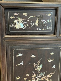 A fine Vietnamese mother-of-pearl-inlaid wooden cabinet, 19th C.