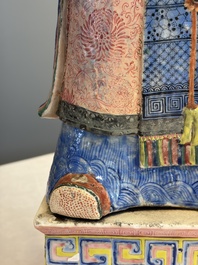 A large Chinese famille rose figure of Shoulao, 19th C.