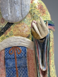 A large Chinese famille rose figure of Shoulao, 19th C.