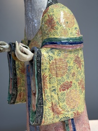 A large Chinese famille rose figure of Shoulao, 19th C.
