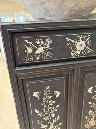A fine Vietnamese mother-of-pearl-inlaid wooden cabinet, 19th C.