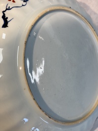 A Chinese famille verte armorial 'Provinces' dish with the arms of Overysel, Kangxi