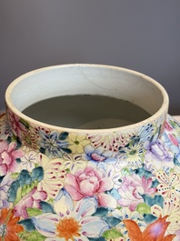 A large Chinese famille rose 'Millefleurs' baluster vase and cover, Yongzheng mark, Republic