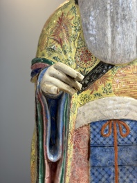 A large Chinese famille rose figure of Shoulao, 19th C.