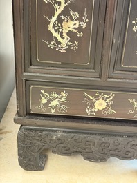A fine Vietnamese mother-of-pearl-inlaid wooden cabinet, 19th C.