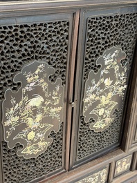 A fine Vietnamese mother-of-pearl-inlaid wooden cabinet, 19th C.