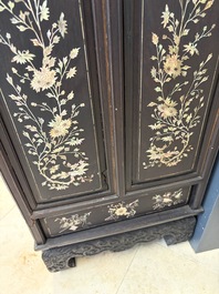 A fine Vietnamese mother-of-pearl-inlaid wooden cabinet, 19th C.