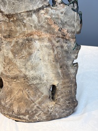 A large Chinese sancai-glazed Buddhist grotto with Guanyin and attendants, Ming