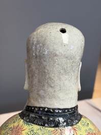 A large Chinese famille rose figure of Shoulao, 19th C.