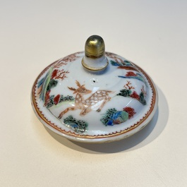 A Chinese famille rose 17-piece 'Deer and Scholars' tea service, Qianlong
