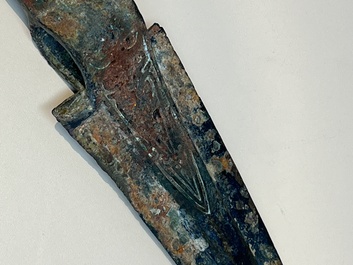 A Chinese archaic bronze dagger-axe, 'Ge 戈', Western Zhou