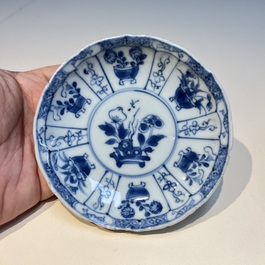 10 Chinese blue and white cups and 16 saucers, Kangxi and later