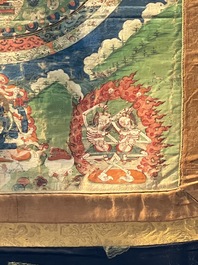 A Tibetan 'Vajrasana Mandala' thangka, 19th C.