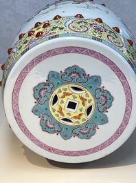 A Chinese famille rose 'Elegant Beauties' garden seat, 20th C.