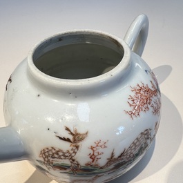 A Chinese famille rose 17-piece 'Deer and Scholars' tea service, Qianlong