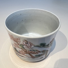 A Chinese famille rose 17-piece 'Deer and Scholars' tea service, Qianlong