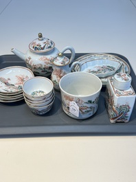 A Chinese famille rose 17-piece 'Deer and Scholars' tea service, Qianlong
