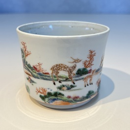 A Chinese famille rose 17-piece 'Deer and Scholars' tea service, Qianlong