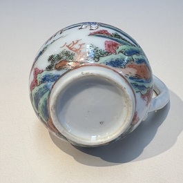A Chinese famille rose 17-piece 'Deer and Scholars' tea service, Qianlong