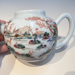 A Chinese famille rose 17-piece 'Deer and Scholars' tea service, Qianlong