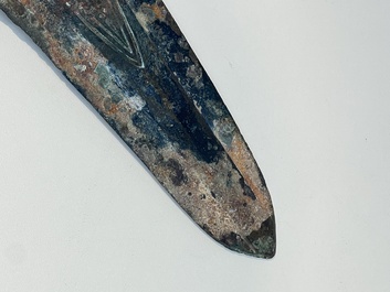 A Chinese archaic bronze dagger-axe, 'Ge 戈', Western Zhou