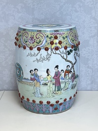 A Chinese famille rose 'Elegant Beauties' garden seat, 20th C.