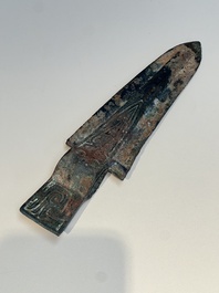 A Chinese archaic bronze dagger-axe, 'Ge 戈', Western Zhou