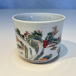 A Chinese famille rose 17-piece 'Deer and Scholars' tea service, Qianlong
