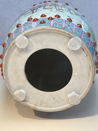 A Chinese famille rose 'Elegant Beauties' garden seat, 20th C.