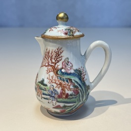 A Chinese famille rose 17-piece 'Deer and Scholars' tea service, Qianlong